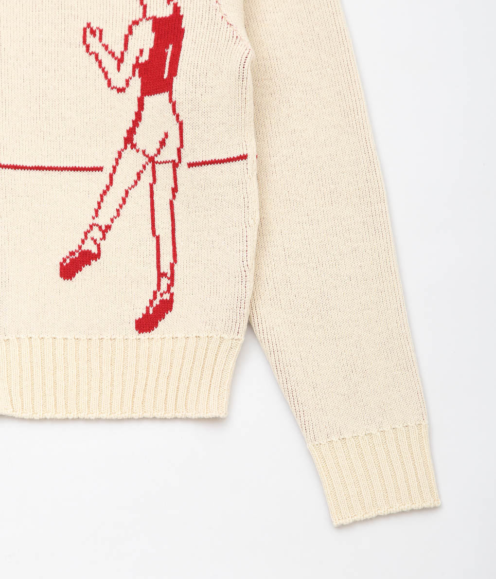 BODE ''HOOP CARDIGAN'' (CREAM RED)