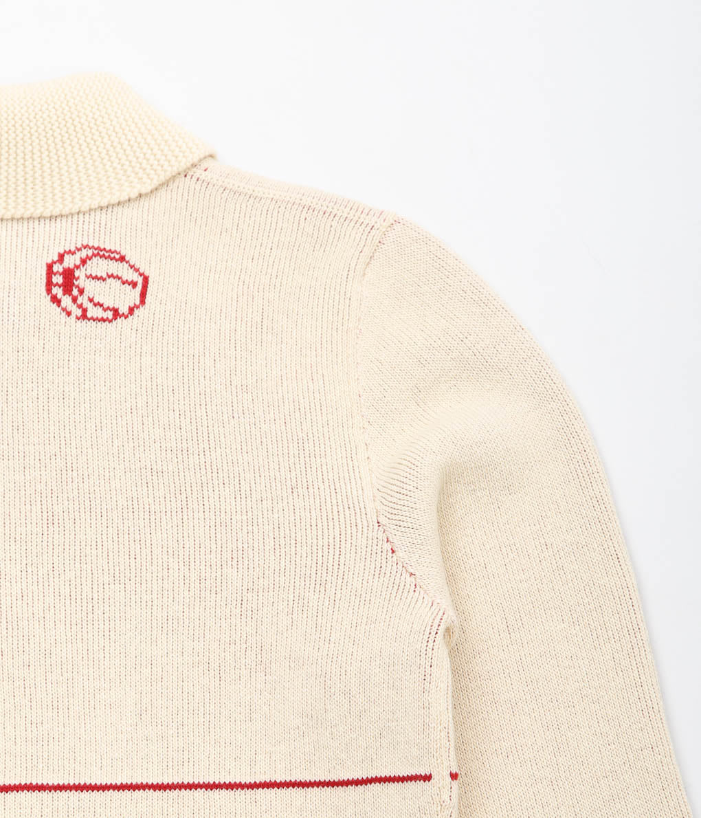 BODE ''HOOP CARDIGAN'' (CREAM RED)