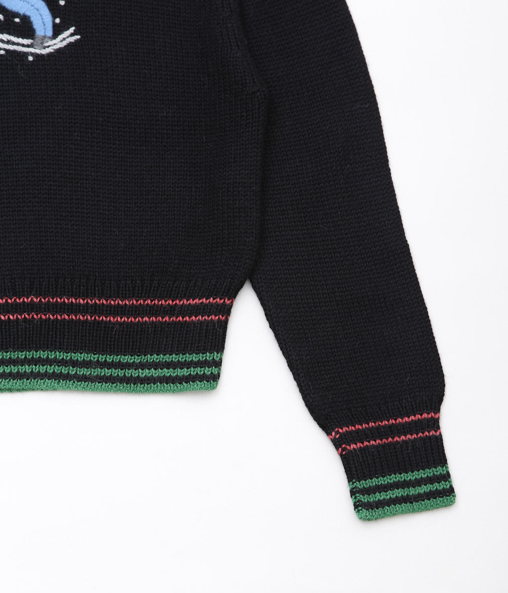 BODE ''SKI RUN CREWNECK'' (BLACK)