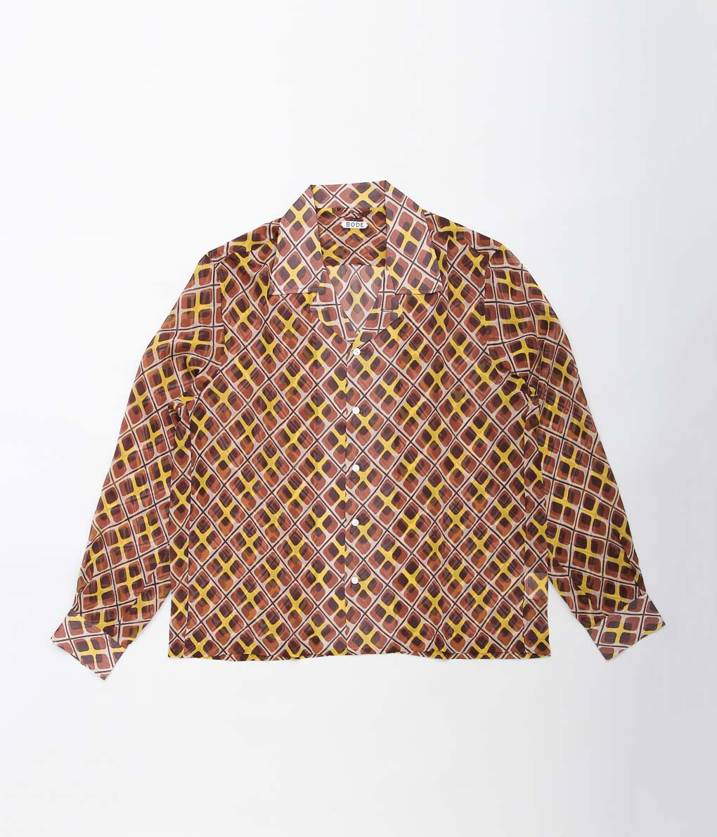 BODE ''CATTAIL PLAID LS SHIRT'' (BROWN MULTI)