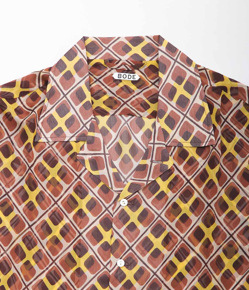 BODE ''CATTAIL PLAID LS SHIRT'' (BROWN MULTI)