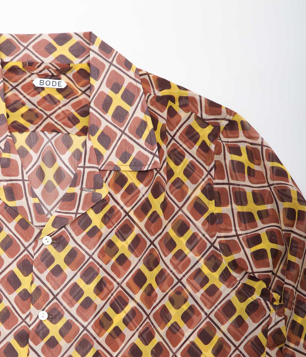 BODE ''CATTAIL PLAID LS SHIRT'' (BROWN MULTI)