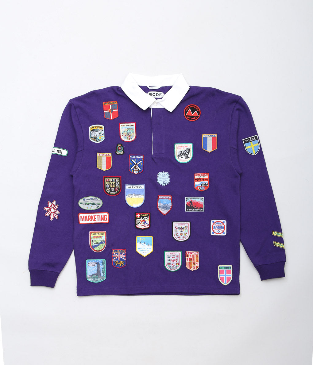 BODE ''PASSPORT PATCH RUGBY SHIRT'' (PURPLE)