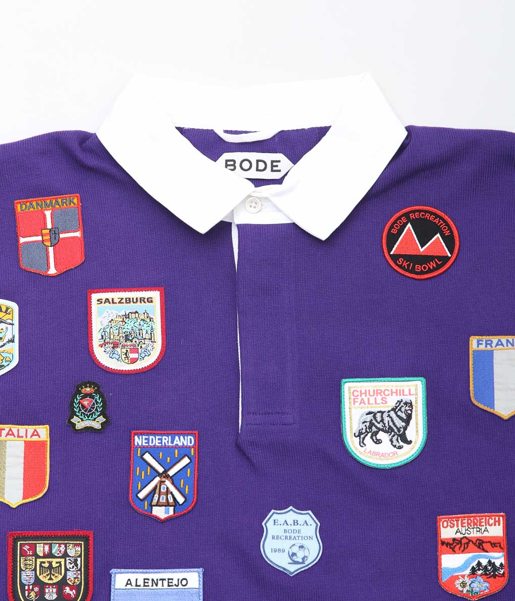 BODE ''PASSPORT PATCH RUGBY SHIRT'' (PURPLE)