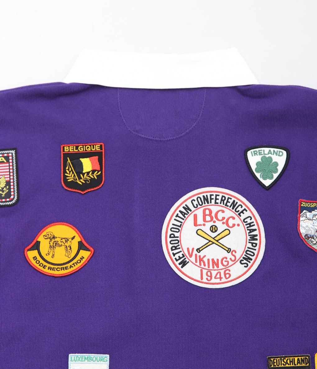 BODE ''PASSPORT PATCH RUGBY SHIRT'' (PURPLE)