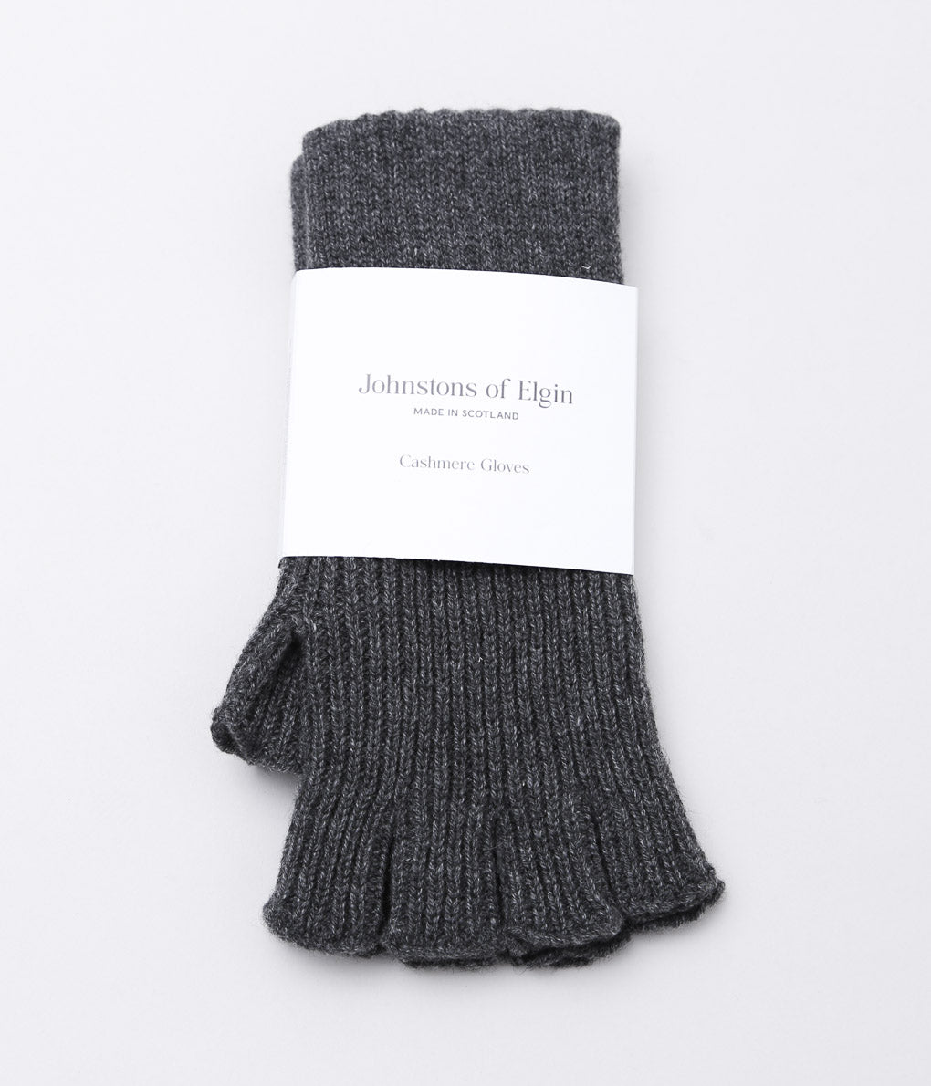 JOHNSTONS ''UNISEX KNITTED FINGERLESS GLOVES'' (MIDGREY)