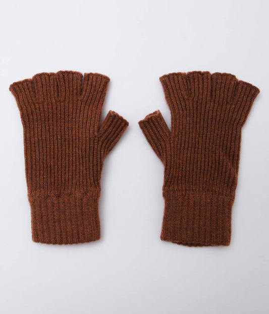 JOHNSTONS ''UNISEX KNITTED FINGERLESS GLOVES'' (RUSSET)