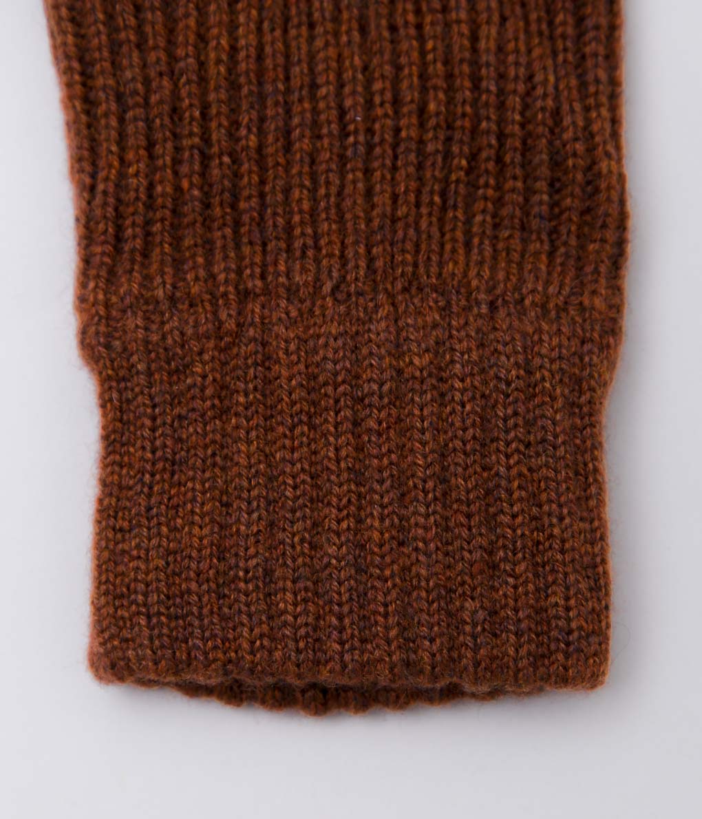 JOHNSTONS ''UNISEX KNITTED FINGERLESS GLOVES'' (RUSSET)