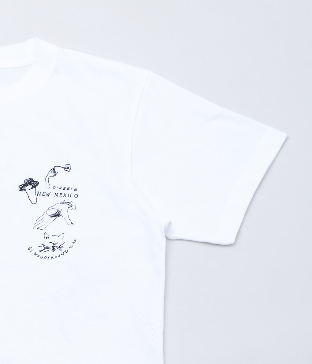 WONDEROUND ``GEORGIA O'KEEFFE DRAWING T-SHIRT'' (WHITE/COTTON)