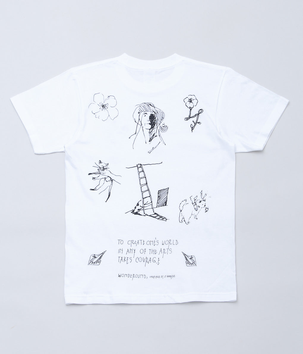 WONDEROUND ``GEORGIA O'KEEFFE DRAWING T-SHIRT'' (WHITE/COTTON)