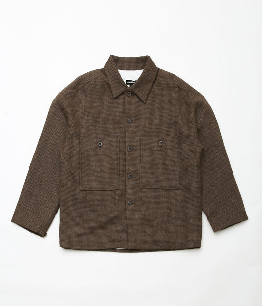 EVAN KINORI ''FIELD SHIRT TWO'' (UNDYED-BROWN)