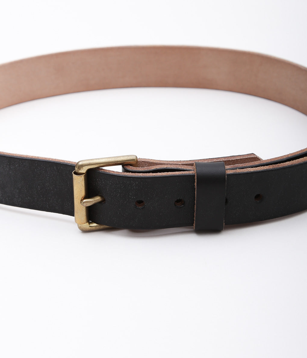 CHARLIE BORROW ``LEATHER BELT'' (BLACK)