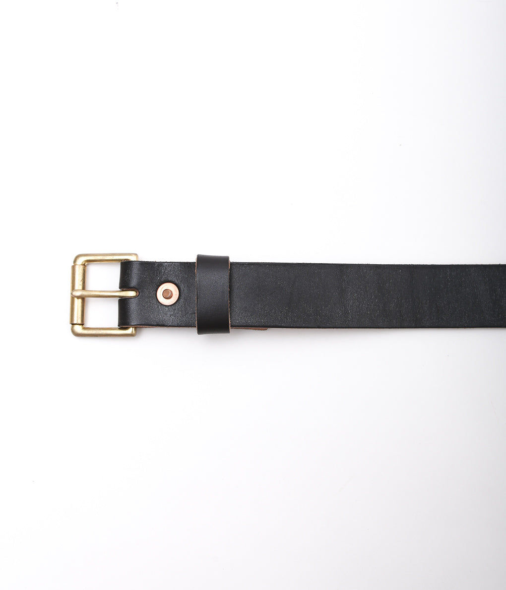 CHARLIE BORROW ``LEATHER BELT'' (BLACK)