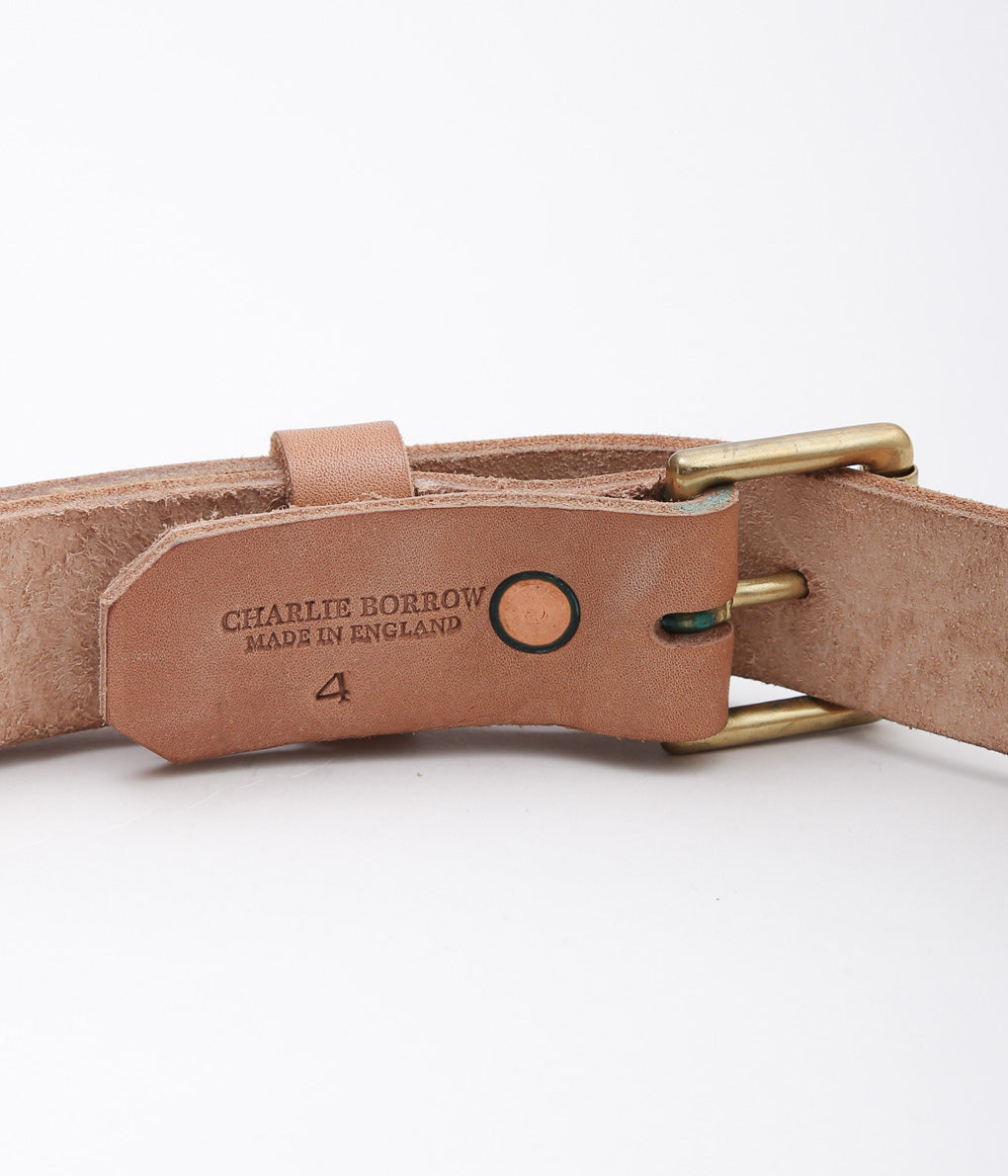 CHARLIE BORROW ''LEATHER BELT'' (NATURAL)