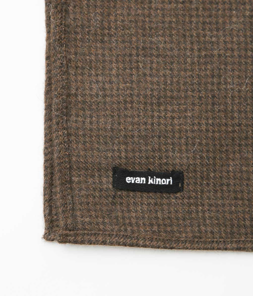 EVAN KINORI ''WOVEN SCARF'' (UNDYED-BROWN)