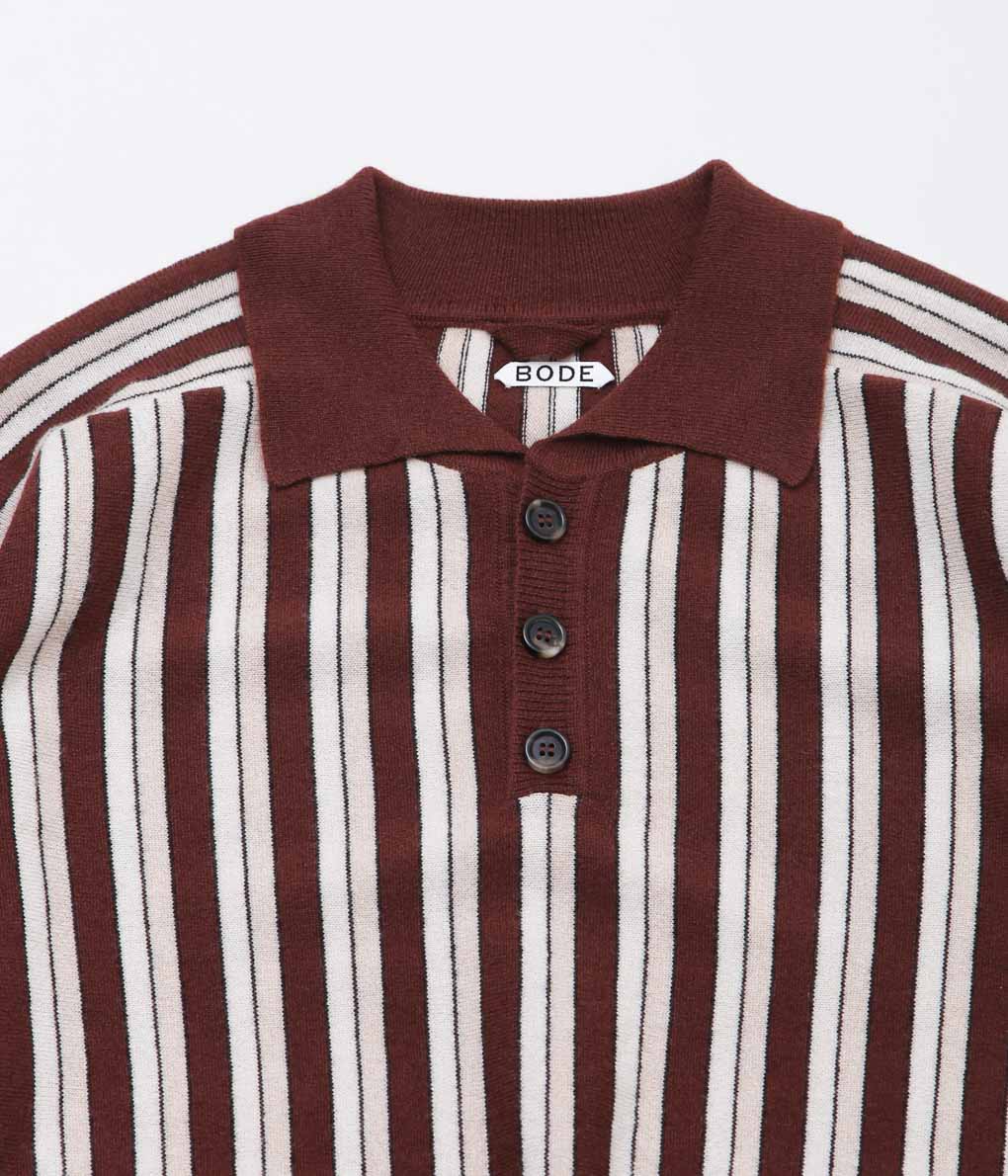 BODE ''HOGAN STRIPE POLO'' (BROWN MULTI)