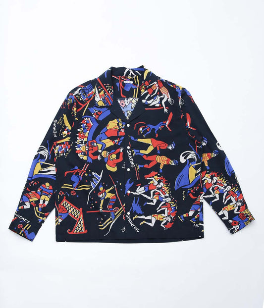 BODE ''PASTIMES LS SHIRT'' (BLACK MULTI)