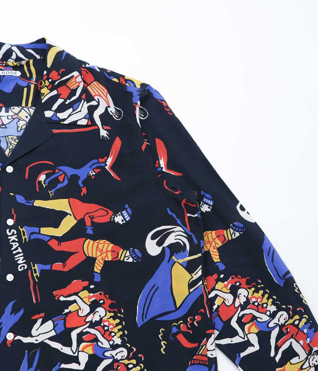 BODE ''PASTIMES LS SHIRT'' (BLACK MULTI)