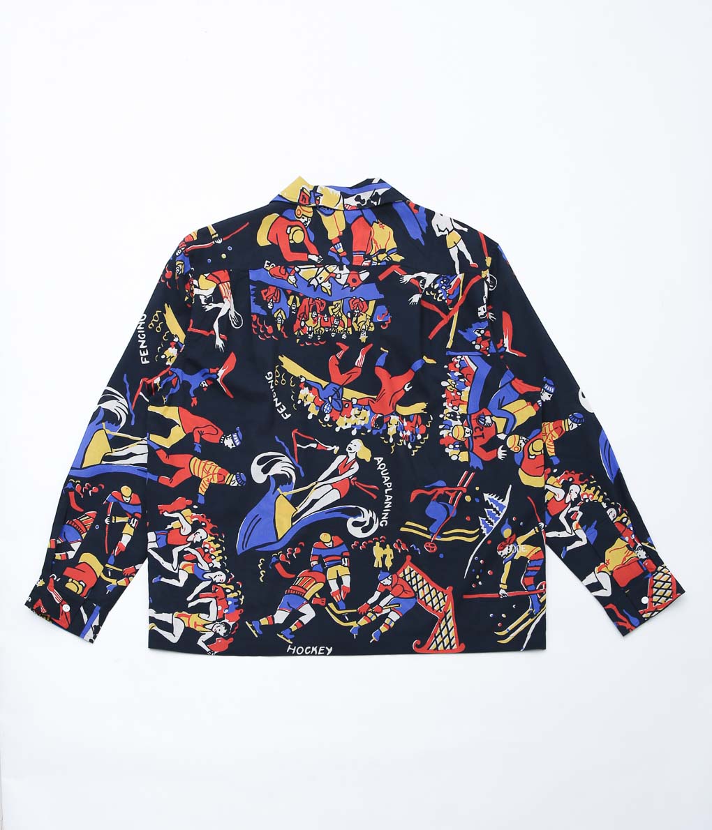 BODE ''PASTIMES LS SHIRT'' (BLACK MULTI)