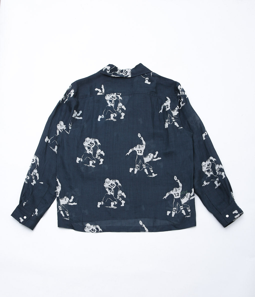 BODE ''FOOTBALL SILHOUETTE LS SHIRT'' (BLACK CREAM)