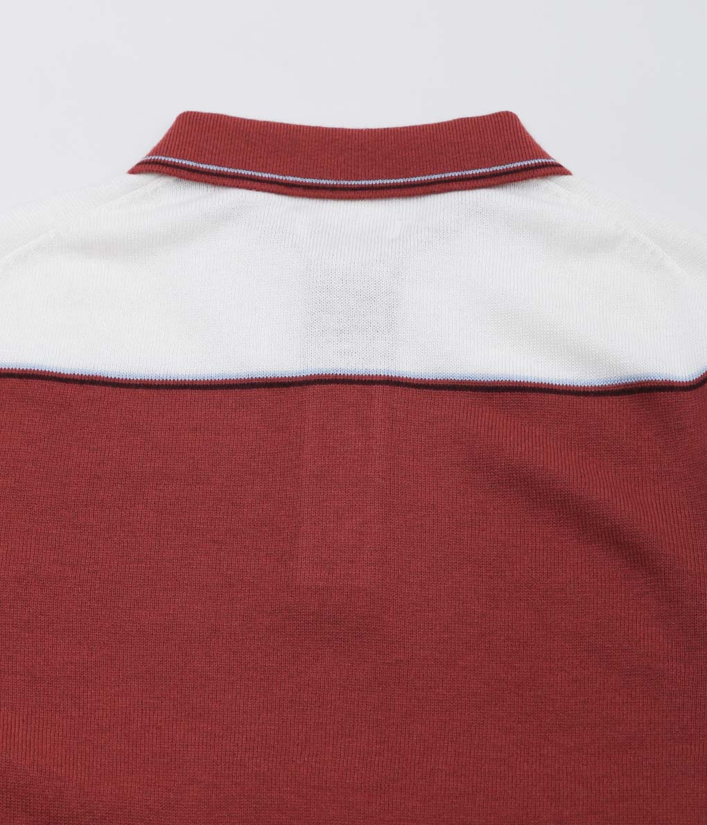 CARTER YOUNG ''KOWALSKI KNIT POLO'' (BURGUNDY/CREAM)