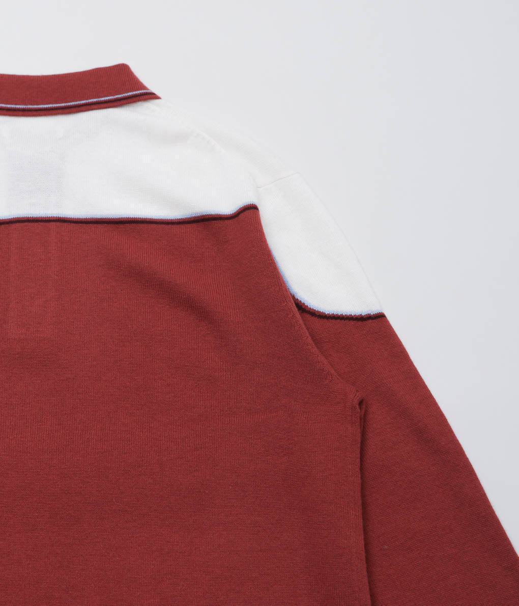 CARTER YOUNG ''KOWALSKI KNIT POLO'' (BURGUNDY/CREAM)