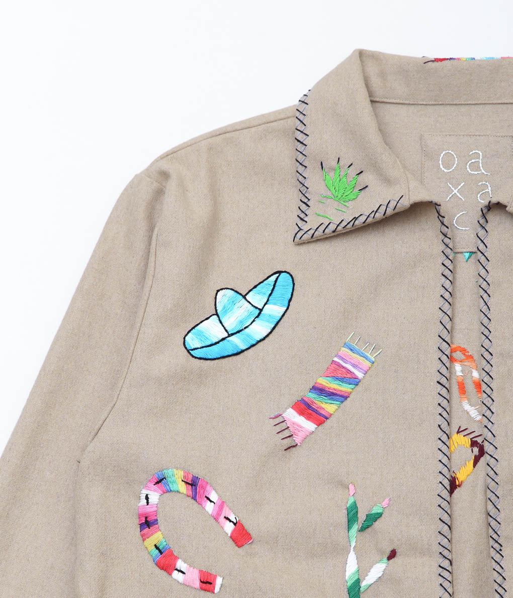 OAXACA ''SOUVENIR JACKET B'' (KHAKI/COLORFUL)