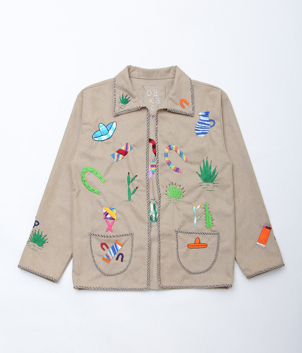 OAXACA ''SOUVENIR JACKET A'' (KHAKI/COLORFUL)