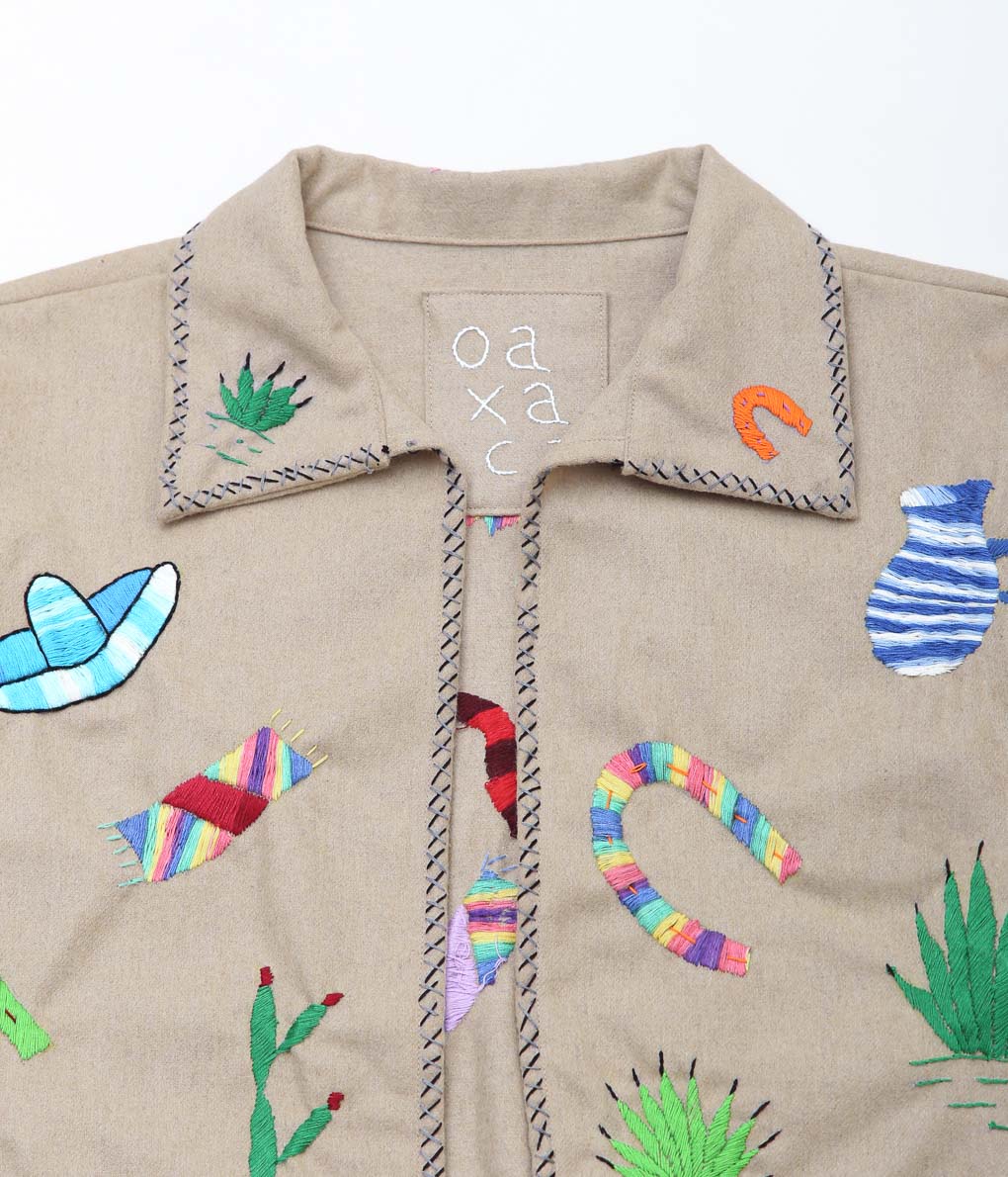 OAXACA ''SOUVENIR JACKET A'' (KHAKI/COLORFUL)