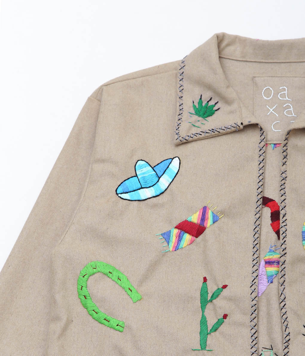 OAXACA ''SOUVENIR JACKET A'' (KHAKI/COLORFUL)