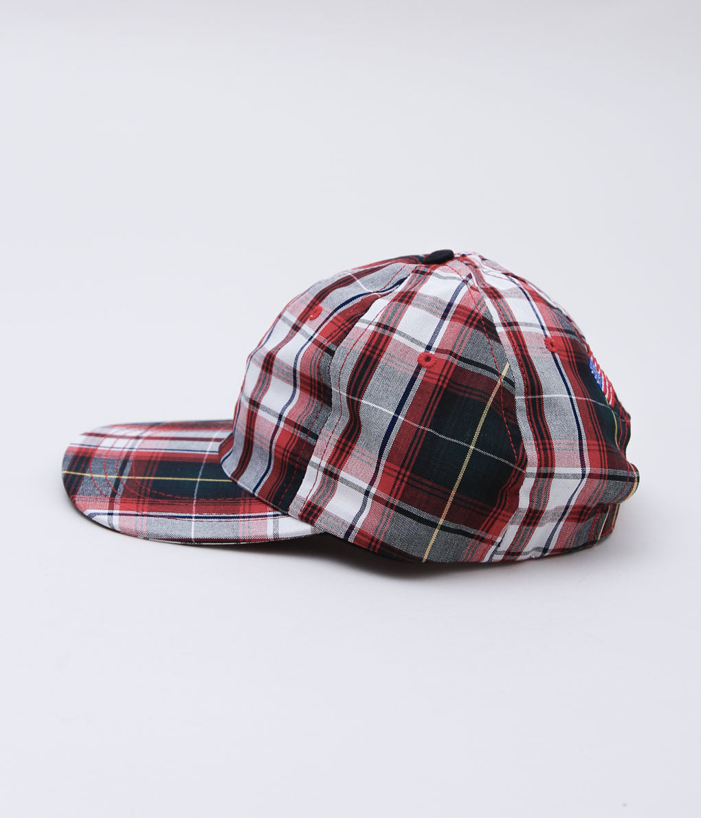 COMPETITION HEADWEAR ''UNIFORM PLAID FLAG EMBROIDERY MVP CAP'' (WHITE/RED)