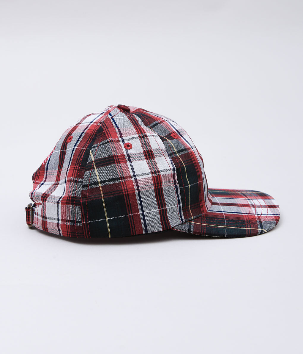 COMPETITION HEADWEAR ''UNIFORM PLAID FLAG EMBROIDERY MVP CAP'' (WHITE/RED)