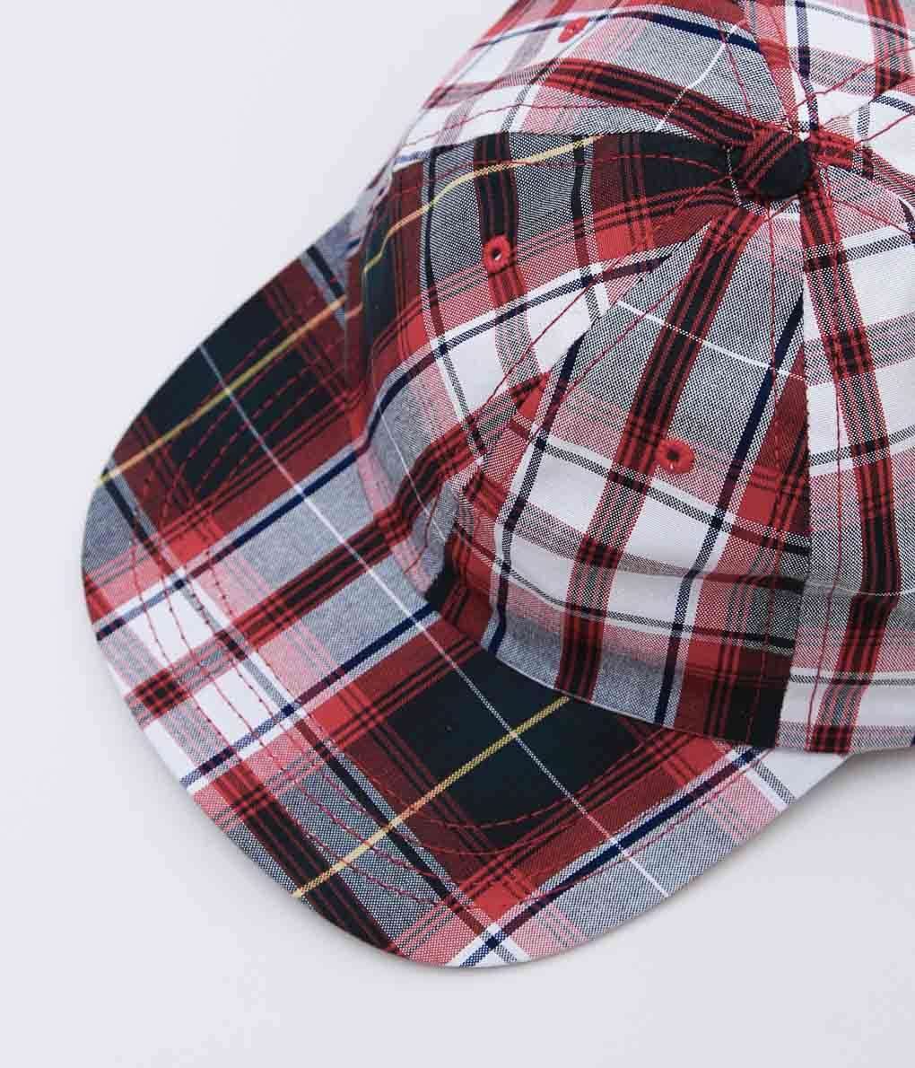 COMPETITION HEADWEAR ''UNIFORM PLAID FLAG EMBROIDERY MVP CAP'' (WHITE/RED)