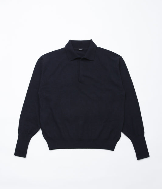 COMOLI ''カシミヤ スキッパーニット'' (NAVY)