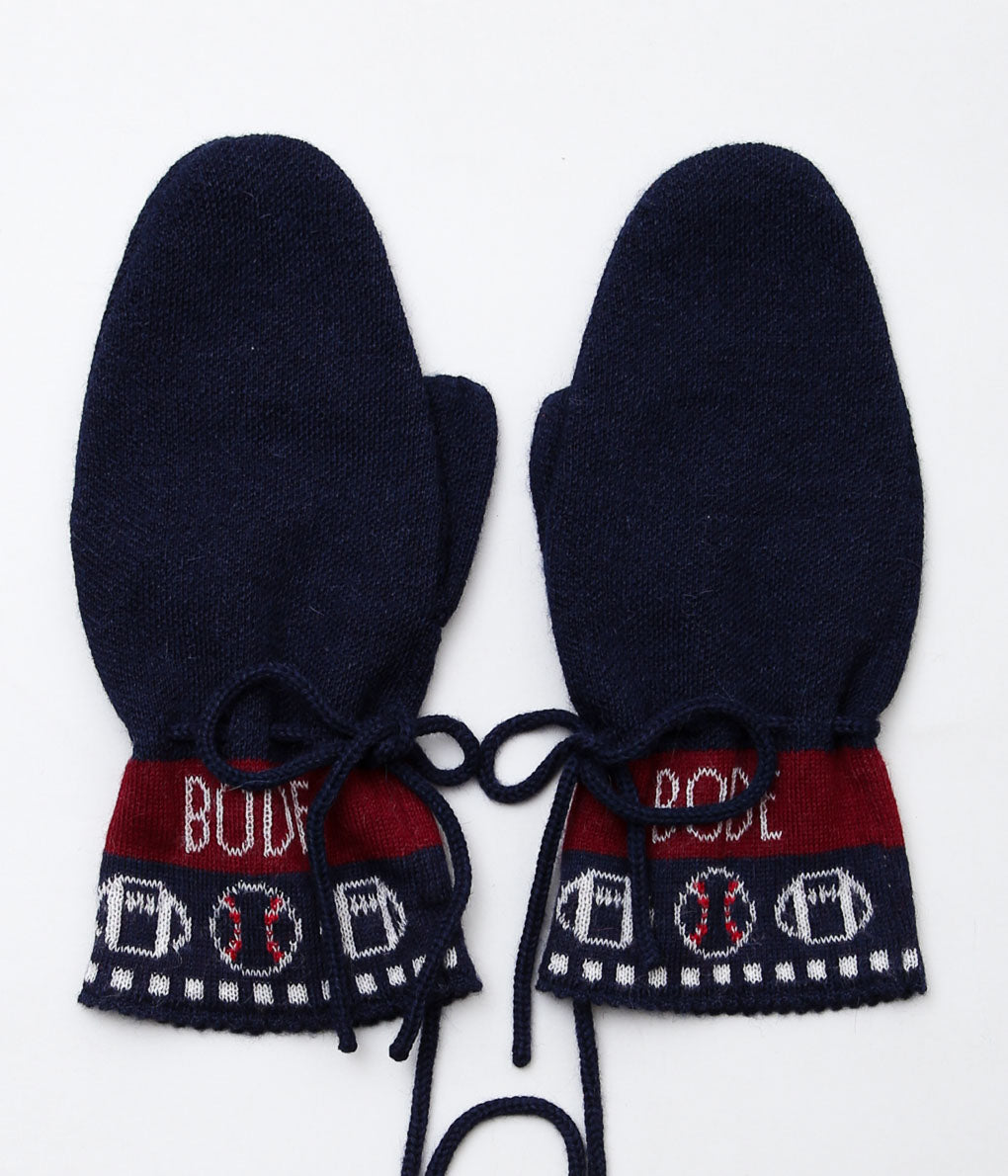 BODE ''SPORTING JACQUARD MITTEN'' (NAVY MAROON)