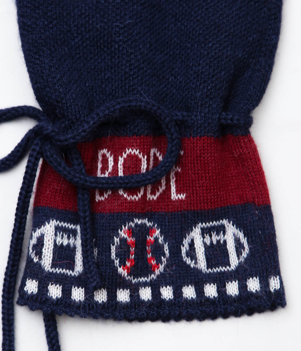 BODE ''SPORTING JACQUARD MITTEN'' (NAVY MAROON)