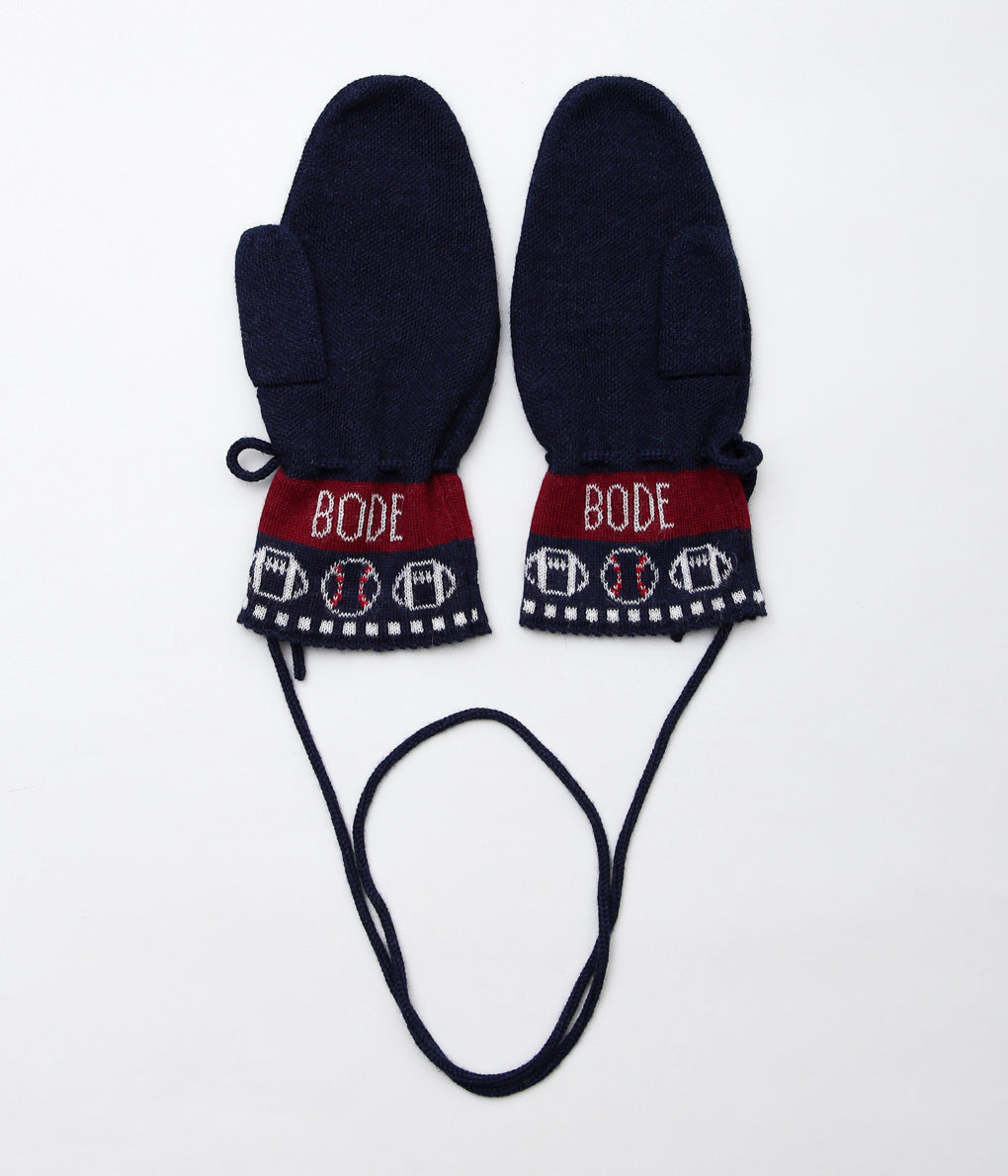 BODE ''SPORTING JACQUARD MITTEN'' (NAVY MAROON)