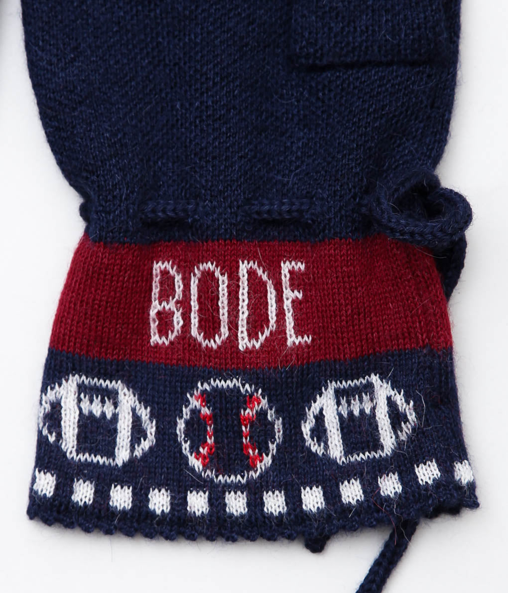 BODE ''SPORTING JACQUARD MITTEN'' (NAVY MAROON)