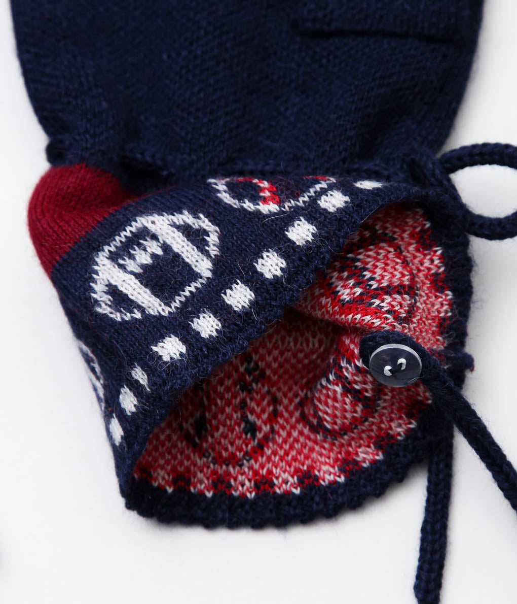 BODE ''SPORTING JACQUARD MITTEN'' (NAVY MAROON)