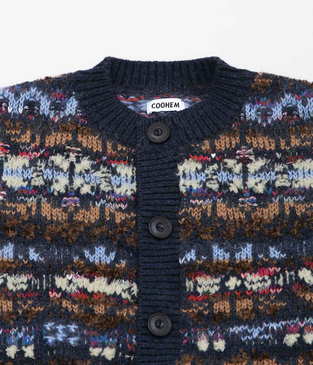 COOHEM ''KOUHEN FAIR ISLE KNIT C/D'' (NAVY)