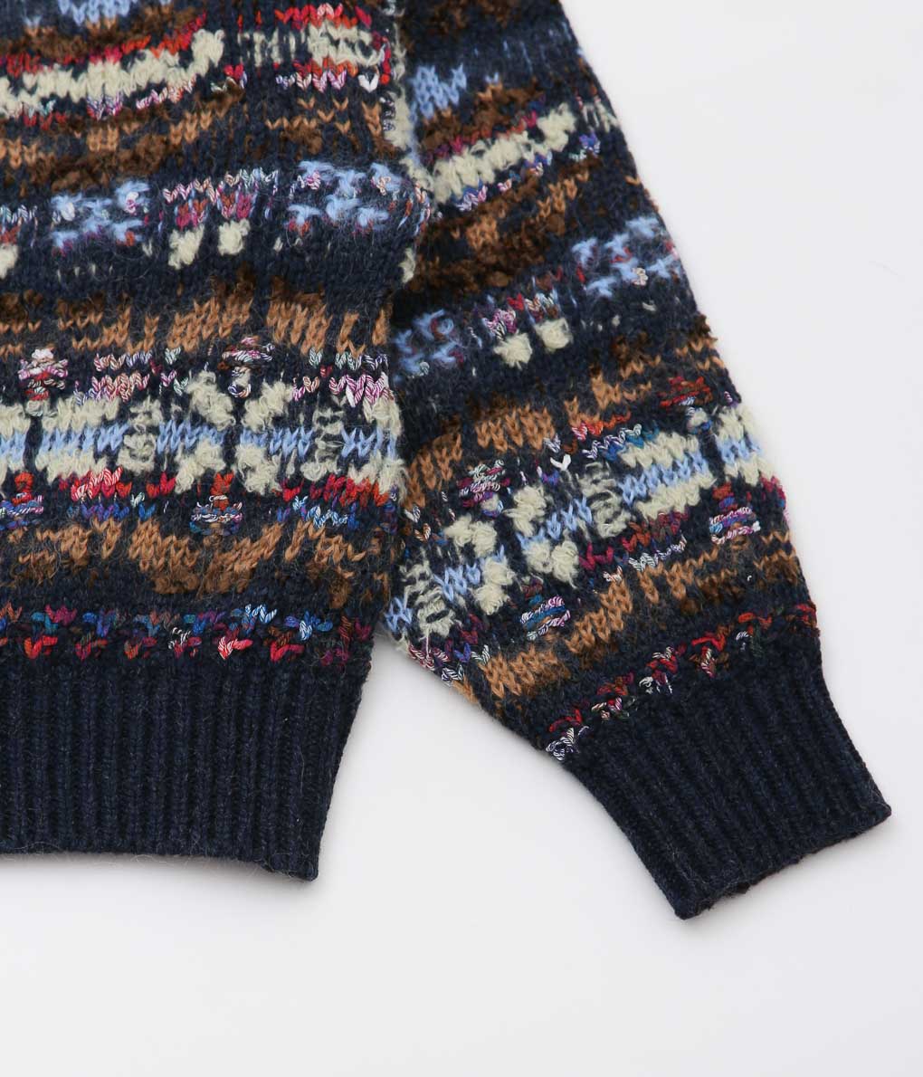 COOHEM ''KOUHEN FAIR ISLE KNIT C/D'' (NAVY)