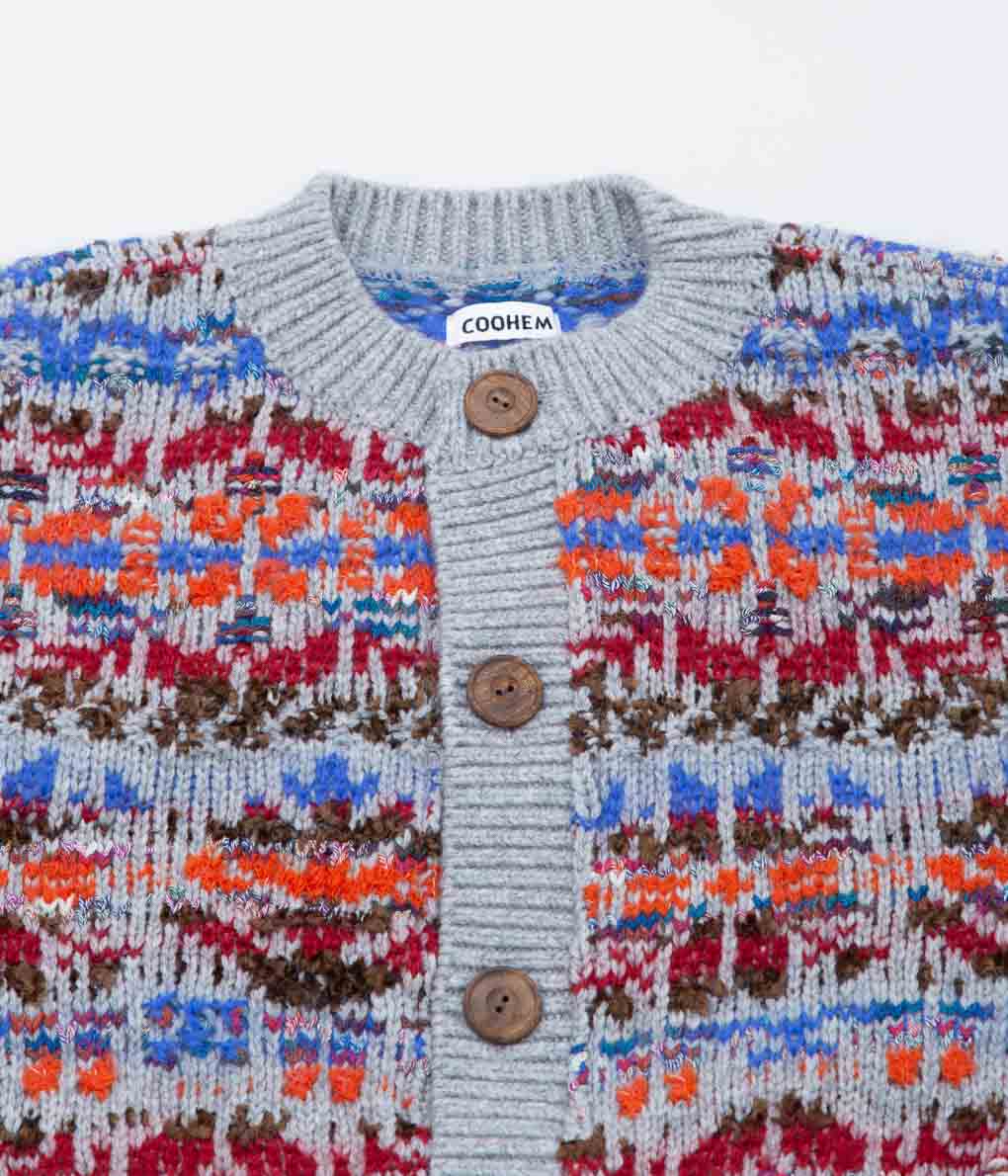 COOHEM ''KOUHEN FAIR ISLE KNIT C/D'' (GREY)