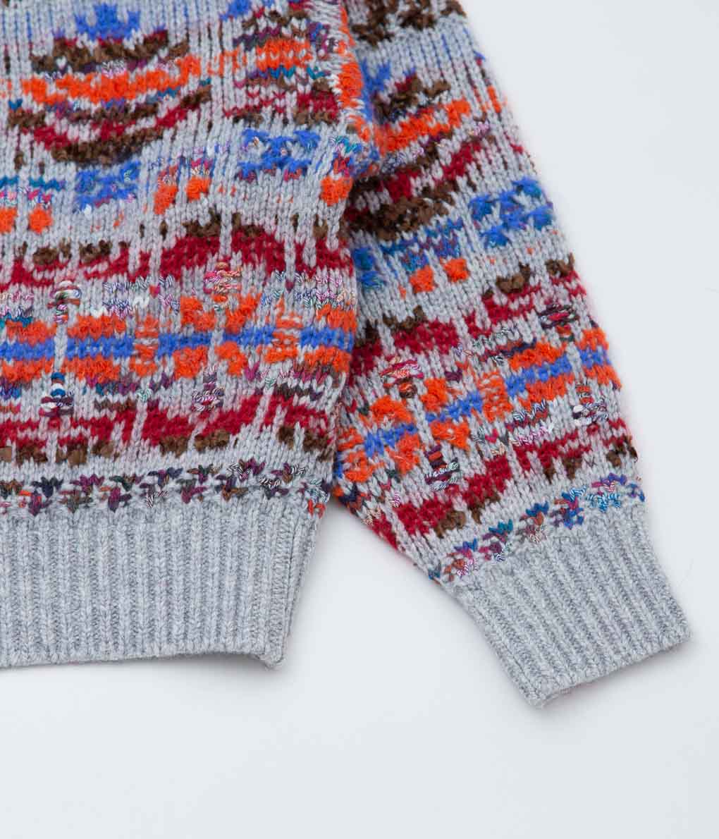 COOHEM ''KOUHEN FAIR ISLE KNIT C/D'' (GREY)