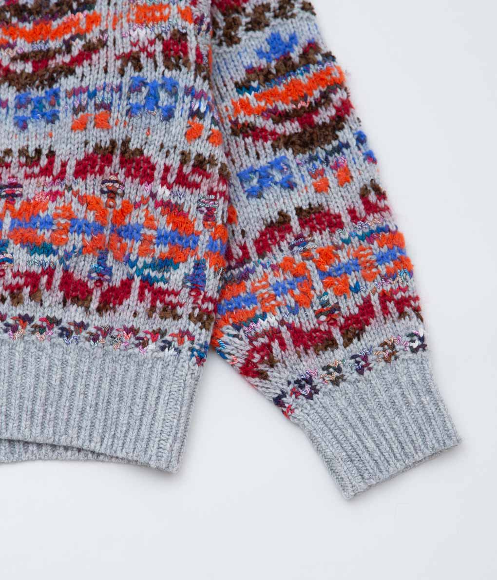 COOHEM ''KOUHEN FAIR ISLE KNIT C/D'' (GREY)