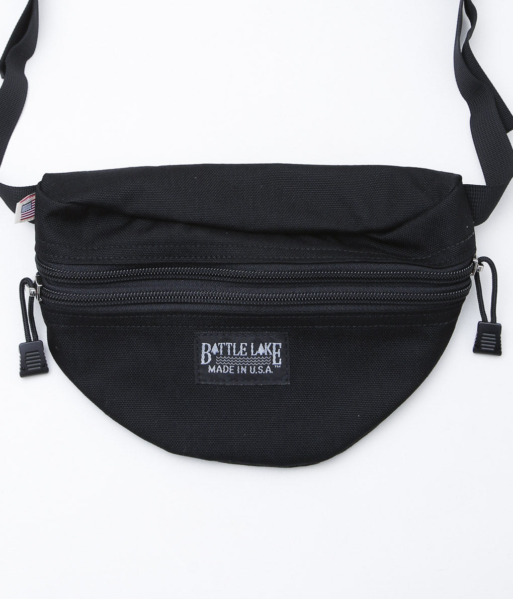 BATTLE LAKE ''WAIST POUCH DOUBLE ZIPPER'' (BLACK)