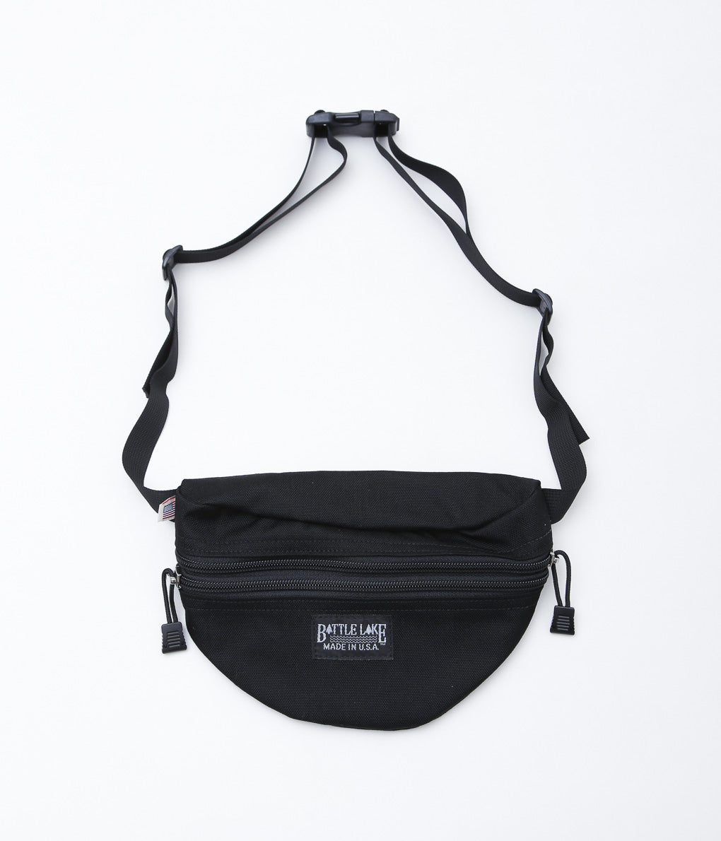 BATTLE LAKE ''WAIST POUCH DOUBLE ZIPPER'' (BLACK)