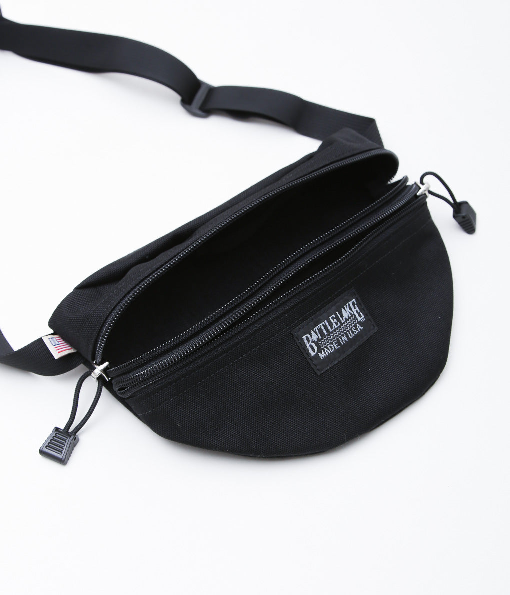 BATTLE LAKE ''WAIST POUCH DOUBLE ZIPPER'' (BLACK)