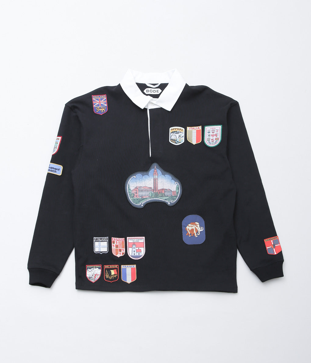 BODE ''MULTI-PATCH RUGBY SHIRT'' (BLACK)