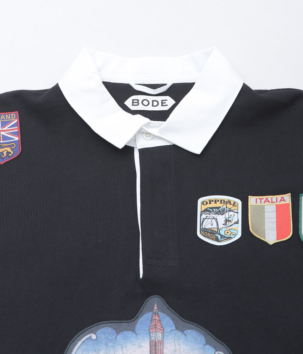 BODE ''MULTI-PATCH RUGBY SHIRT'' (BLACK)