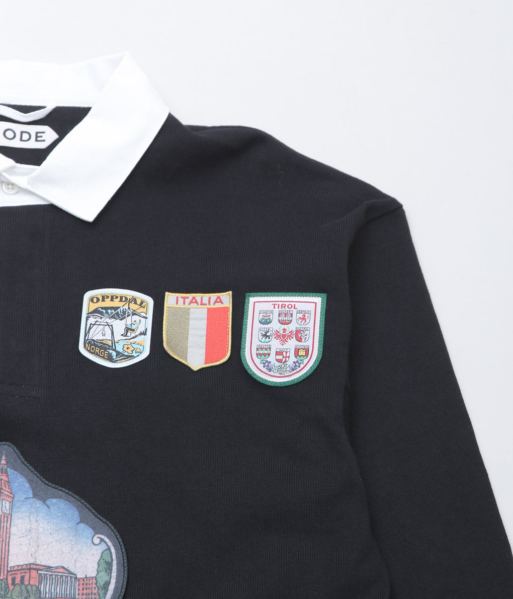 BODE ''MULTI-PATCH RUGBY SHIRT'' (BLACK)